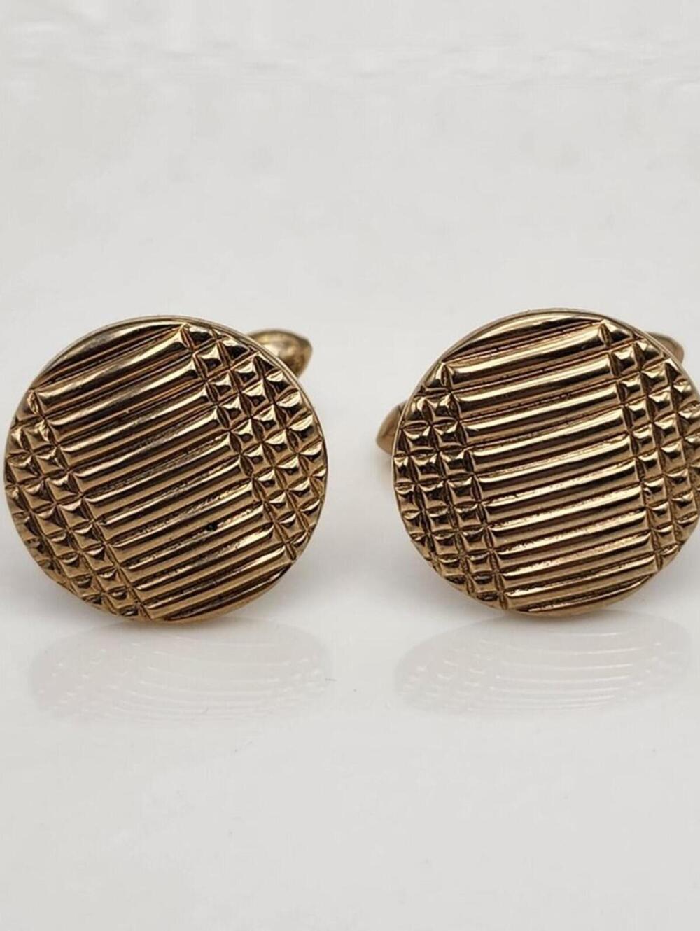 18K Gold Plated Antique Vintage Swank Gold Cufflinks Cuff Links